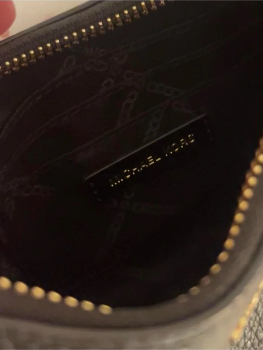 Michael Kors black + gold chain leather purse
